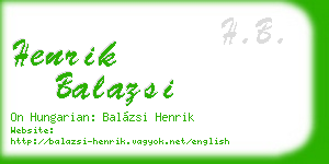 henrik balazsi business card