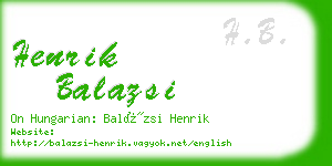 henrik balazsi business card